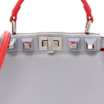 Fendi Nappa Studded Mini Peekaboo Iconic Satchel Grey Multicolor Ardesia Fiamma 8 of 10