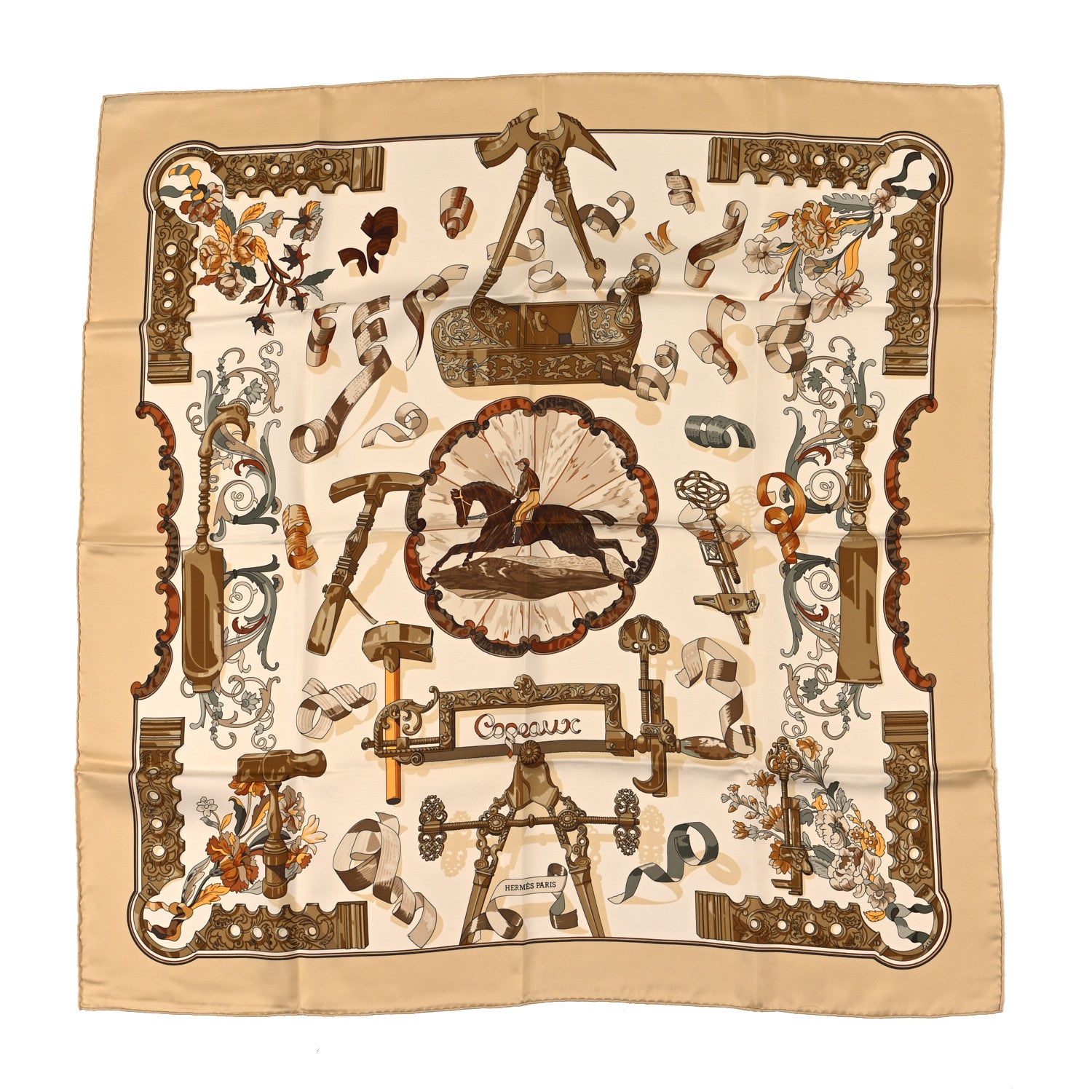 Hermes Silk Copeaux Scarf 90 1 of 5
