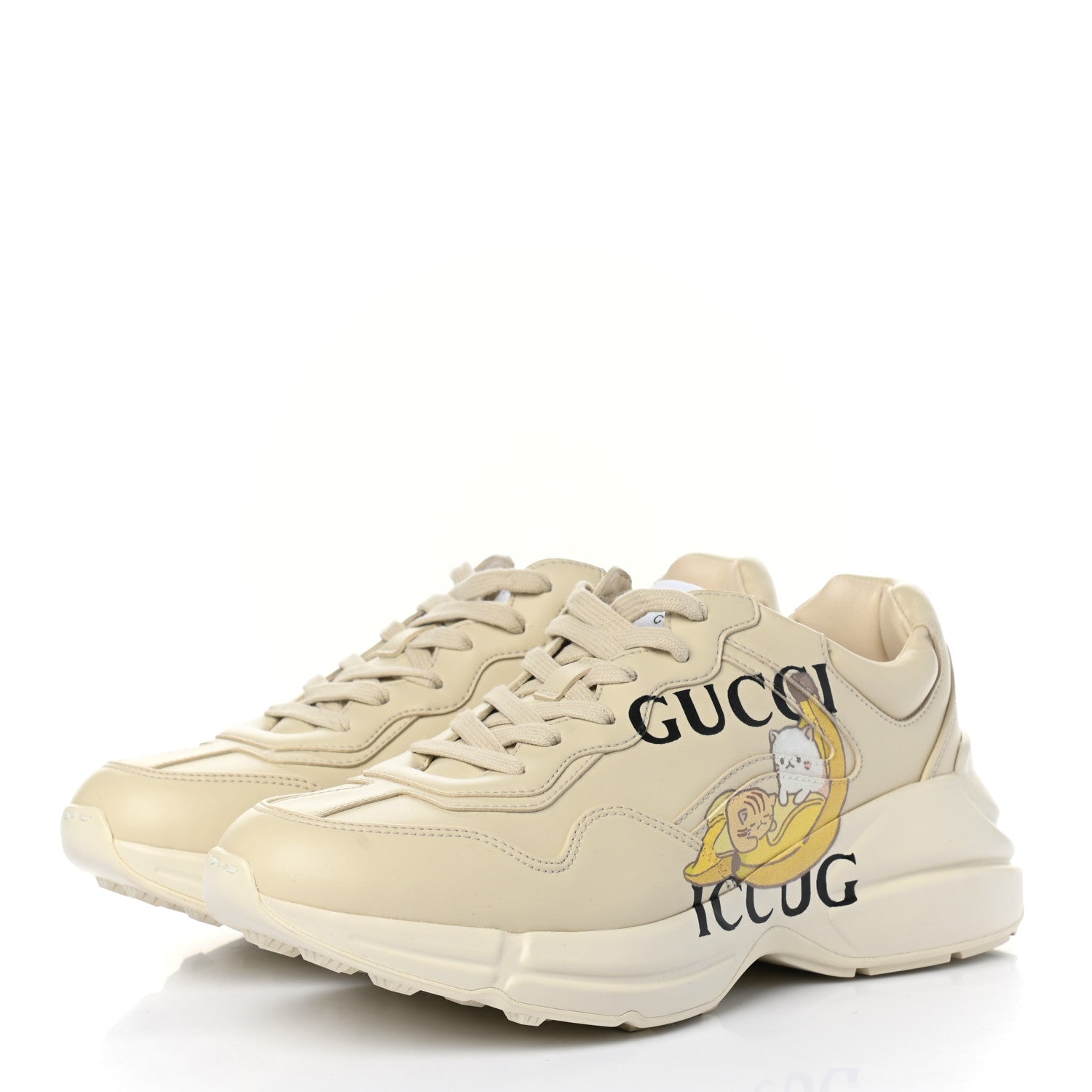 Gucci X BNF Demetra Bananya Womens Rhyton Sneakers 39 Ivory 3 of 9