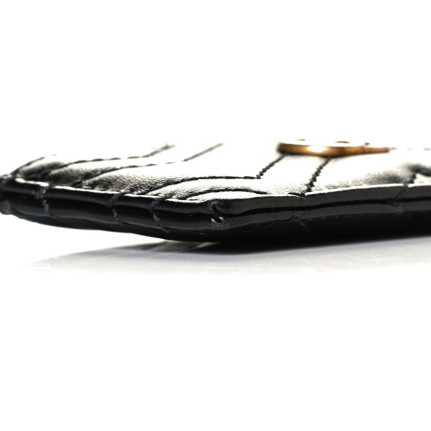 Calfskin Matelasse GG Marmont Card Holder Black
