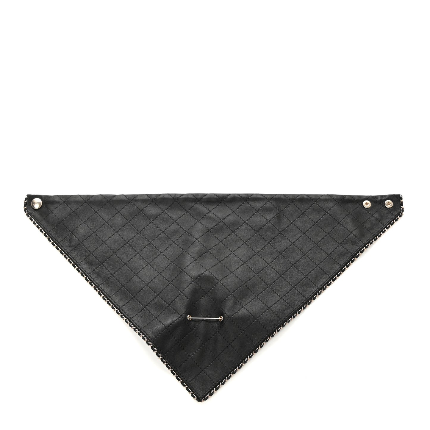 Lambskin Calfskin Chain CC Bandana Black Gold