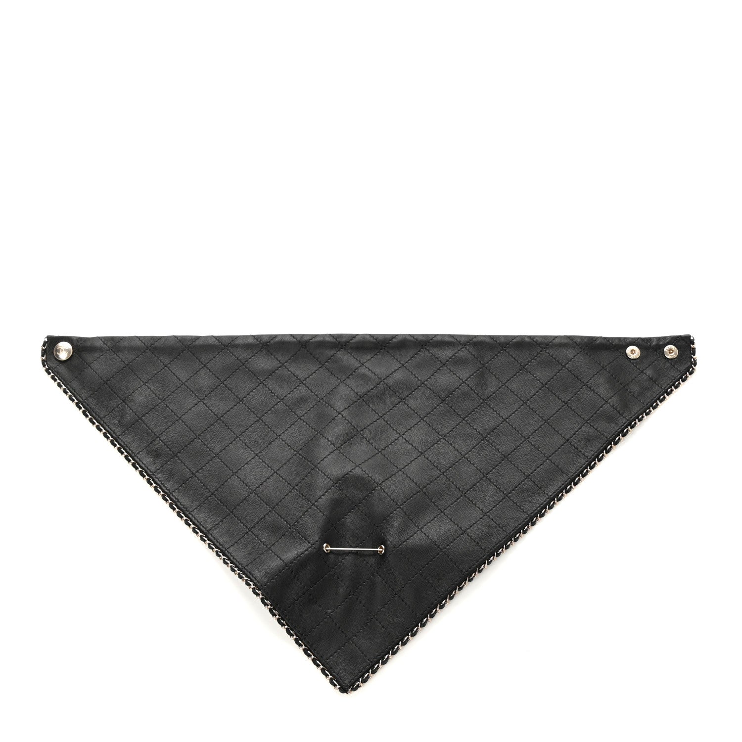 Chanel Lambskin Calfskin Chain CC Bandana Black Gold 10 of 11