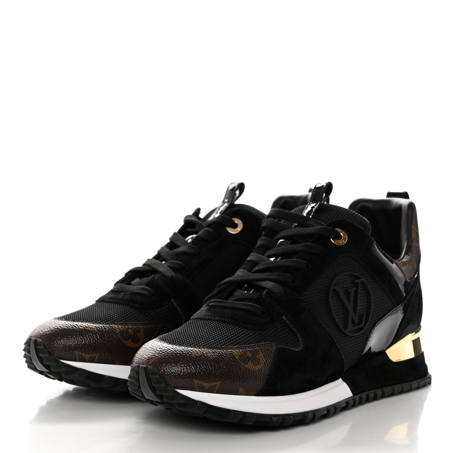 Louis Vuitton Suede Monogram Run Away Sneakers 40 Black 3 of 9