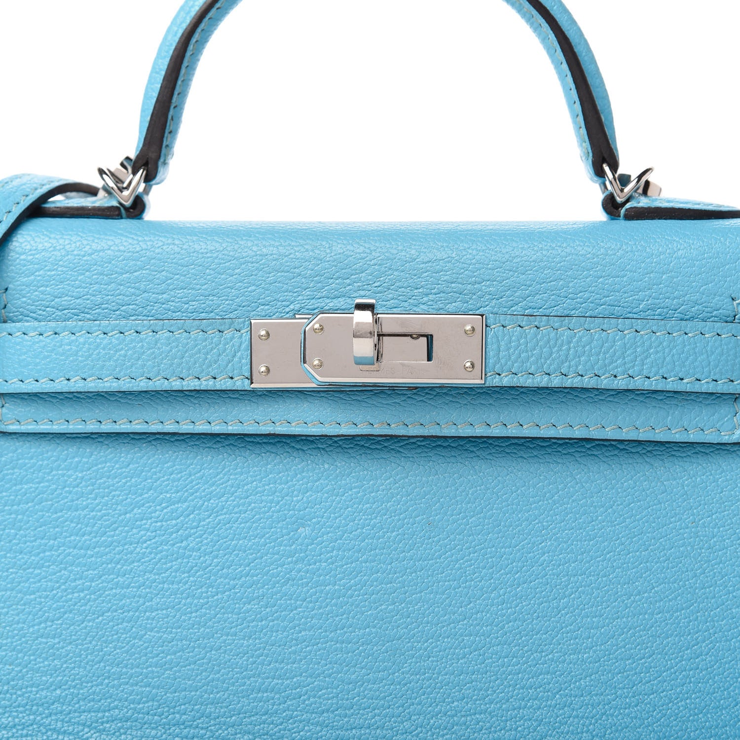 Hermes Chevre Mysore Mini Kelly Sellier 20 Celeste 9 of 10