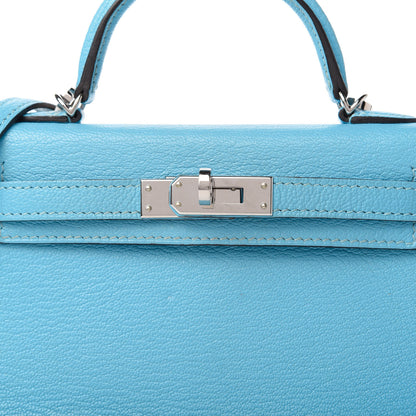 Hermes Chevre Mysore Mini Kelly Sellier 20 Celeste 9 of 10