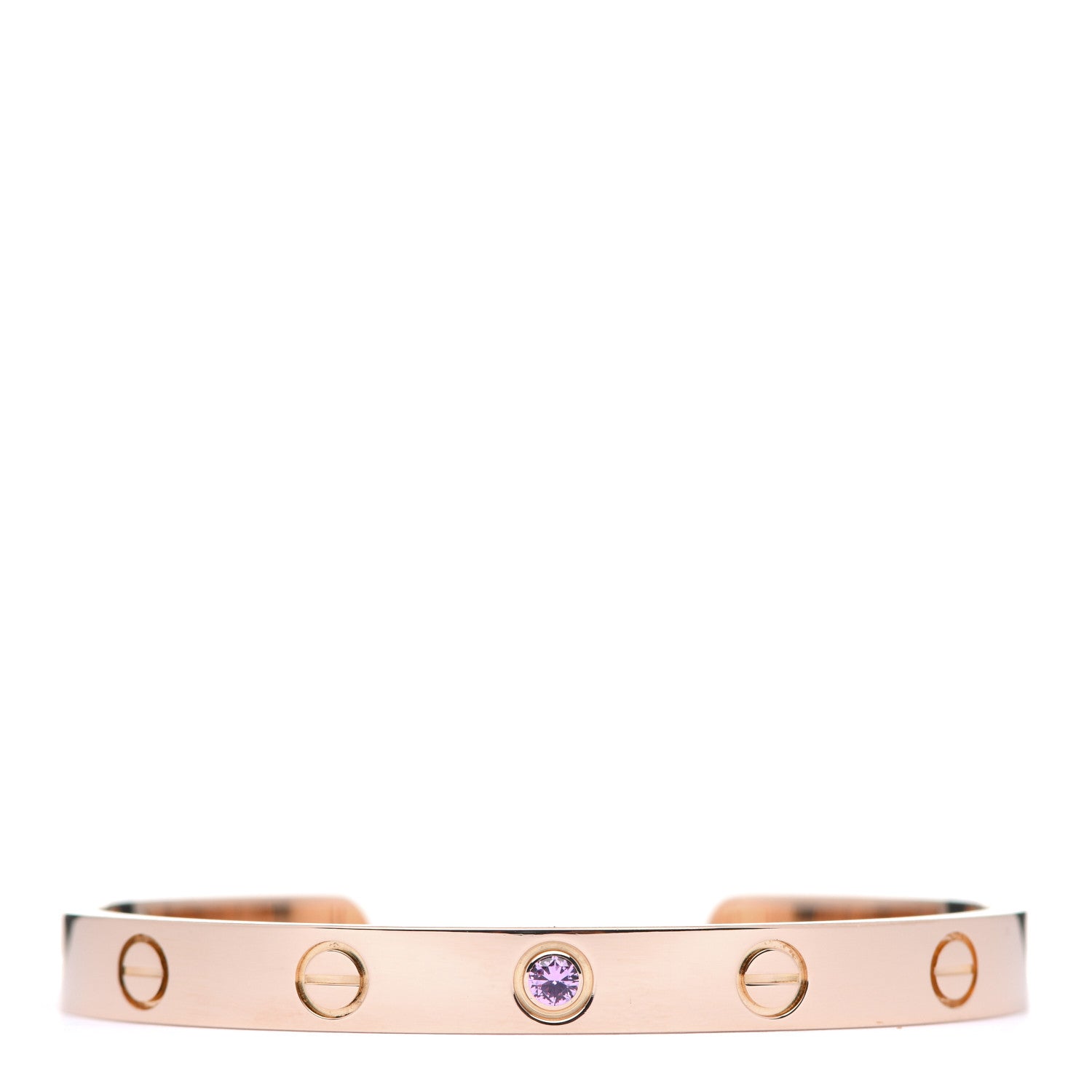Cartier 18K Pink Gold Pink Sapphire LOVE Cuff Bracelet 16 1 of 3
