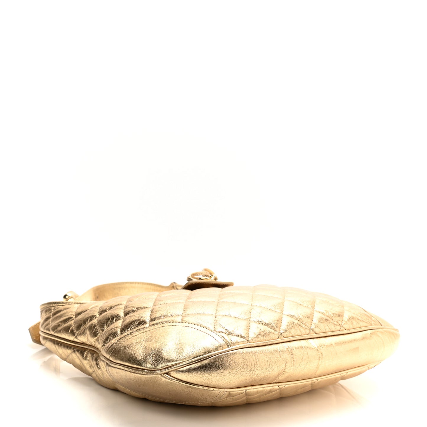 Metallic Calfskin Quilted Hoxton Hobo Gold