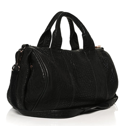 Alexander Wang Pebbled Lambskin Rocco Black Rose Gold Hardware 3 of 12