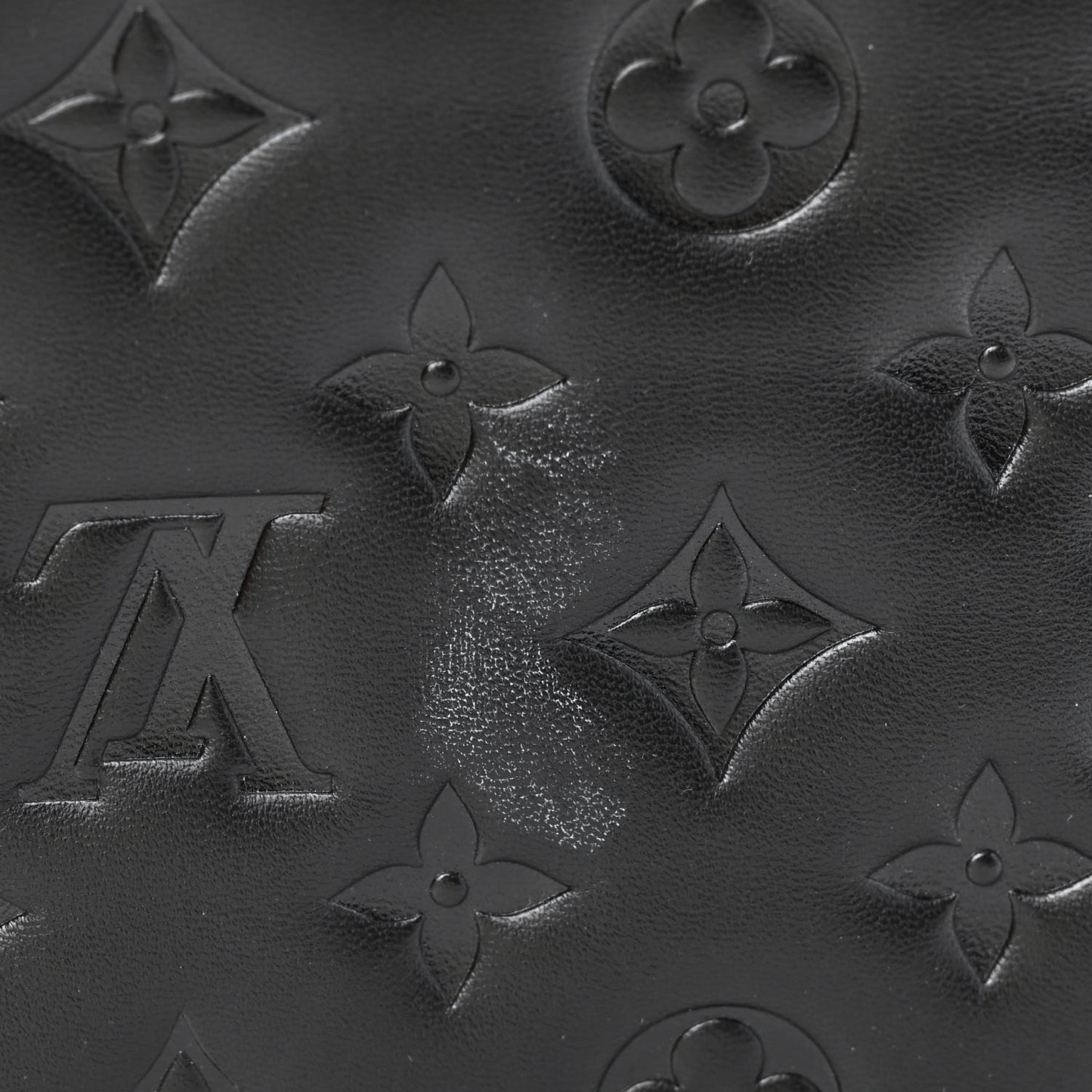 Lambskin Embossed Monogram Pochette Coussin Black