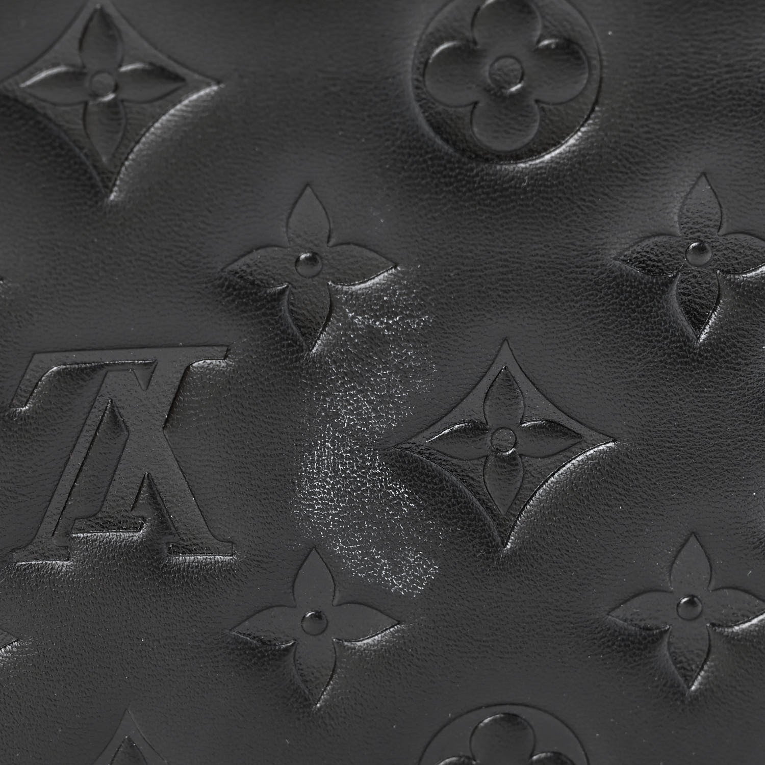 Louis Vuitton Lambskin Embossed Monogram Pochette Coussin Black 10 of 10