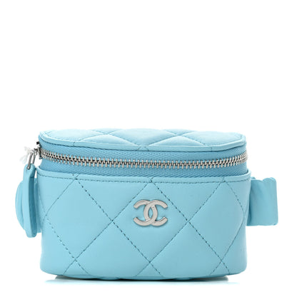 Chanel Lambskin Quilted Arm Coin Purse Neon Blue 1 of 11