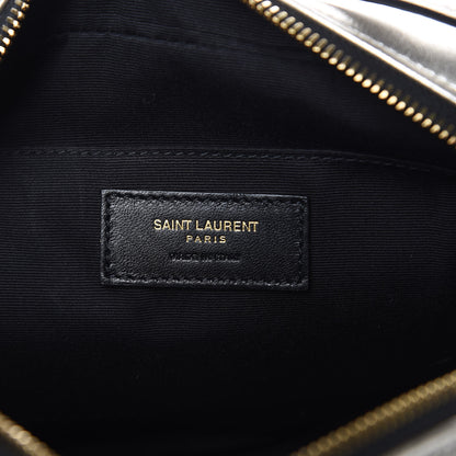 Saint Laurent Metallic Calfskin Matelasse Monogram Lou Camera Bag Platino 6 of 9