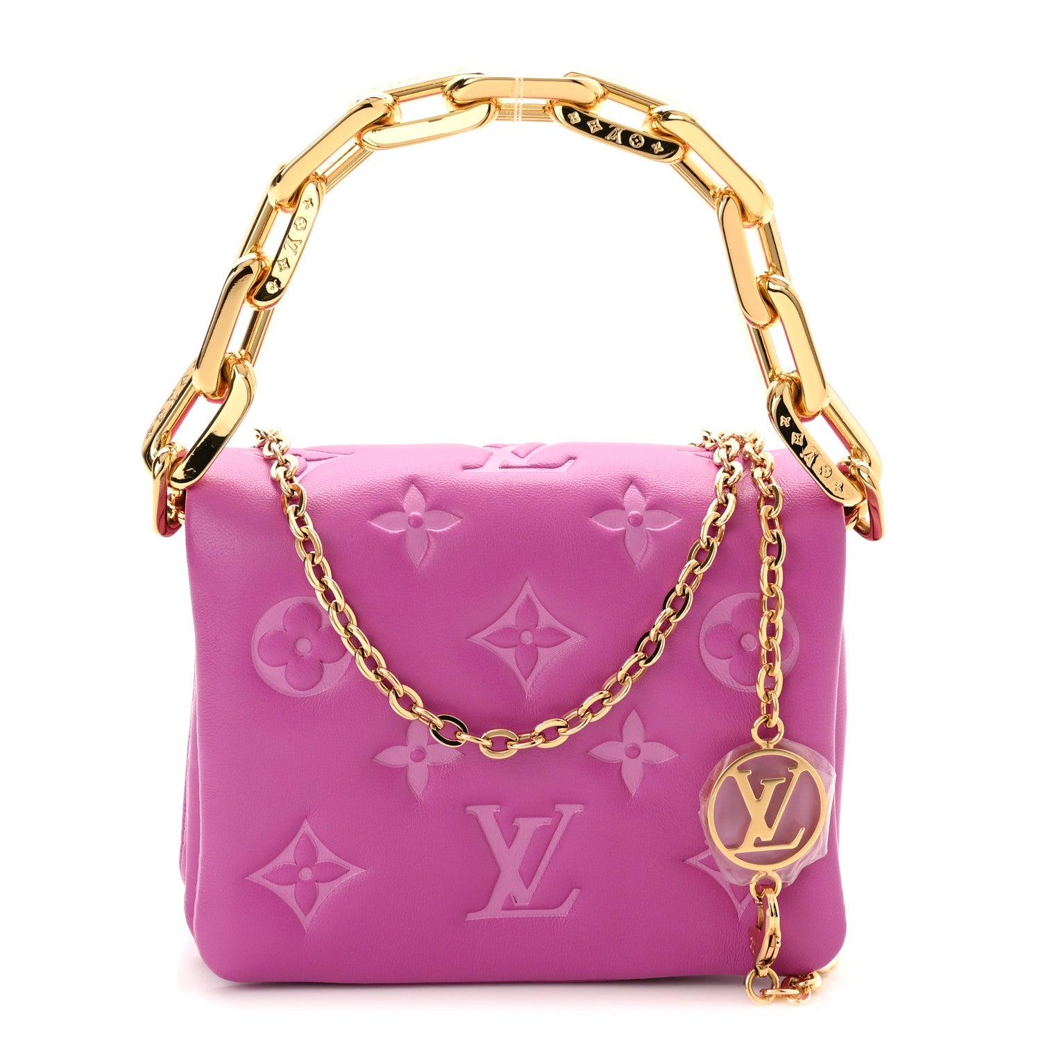 product image of LOUIS VUITTON Lambskin Embossed Monogram Coussin Belt Bag Orchid FASHIONPHILE