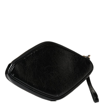 Gucci Patent Rubber Game Patch Logo Wrist Bag Black 4 of 15