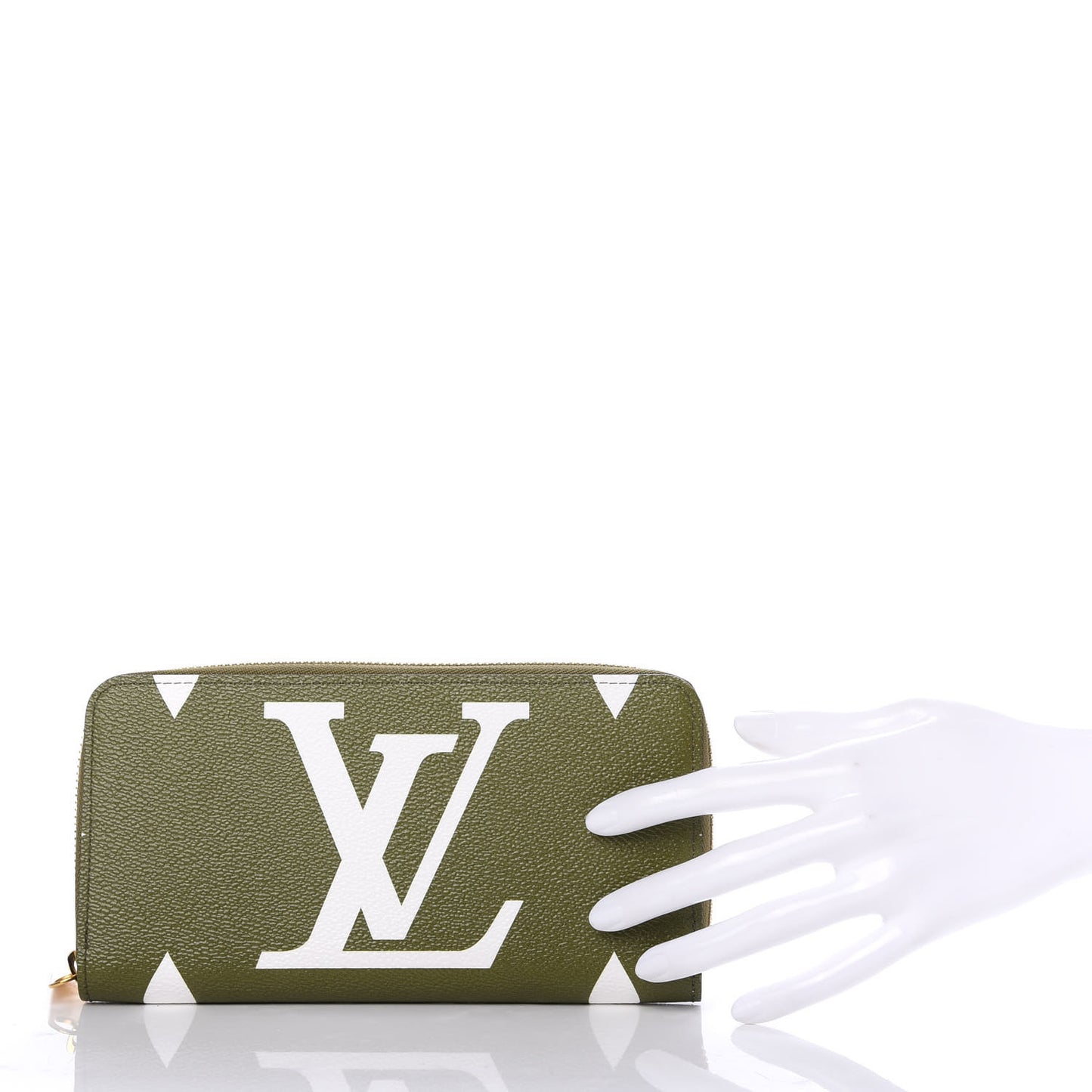 Monogram Giant Zippy Wallet Kaki White