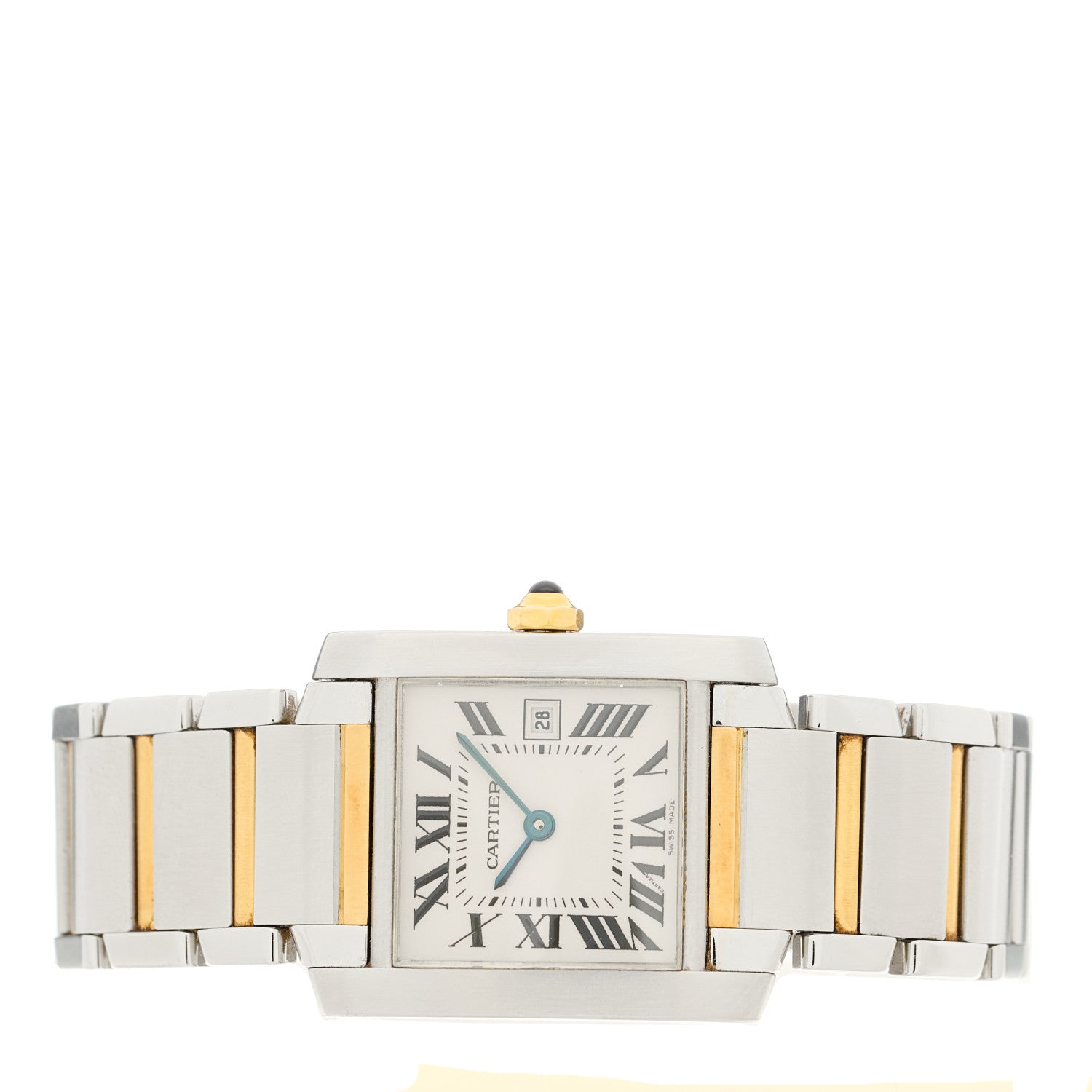 Cartier Stainless Steel 18K Yellow Gold 25mm Tank Francaise Quartz Watch 2 of 4