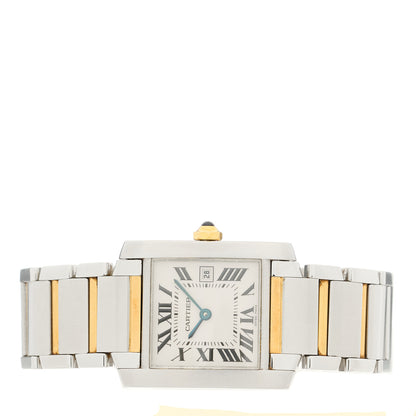 Cartier Stainless Steel 18K Yellow Gold 25mm Tank Francaise Quartz Watch 2 of 4