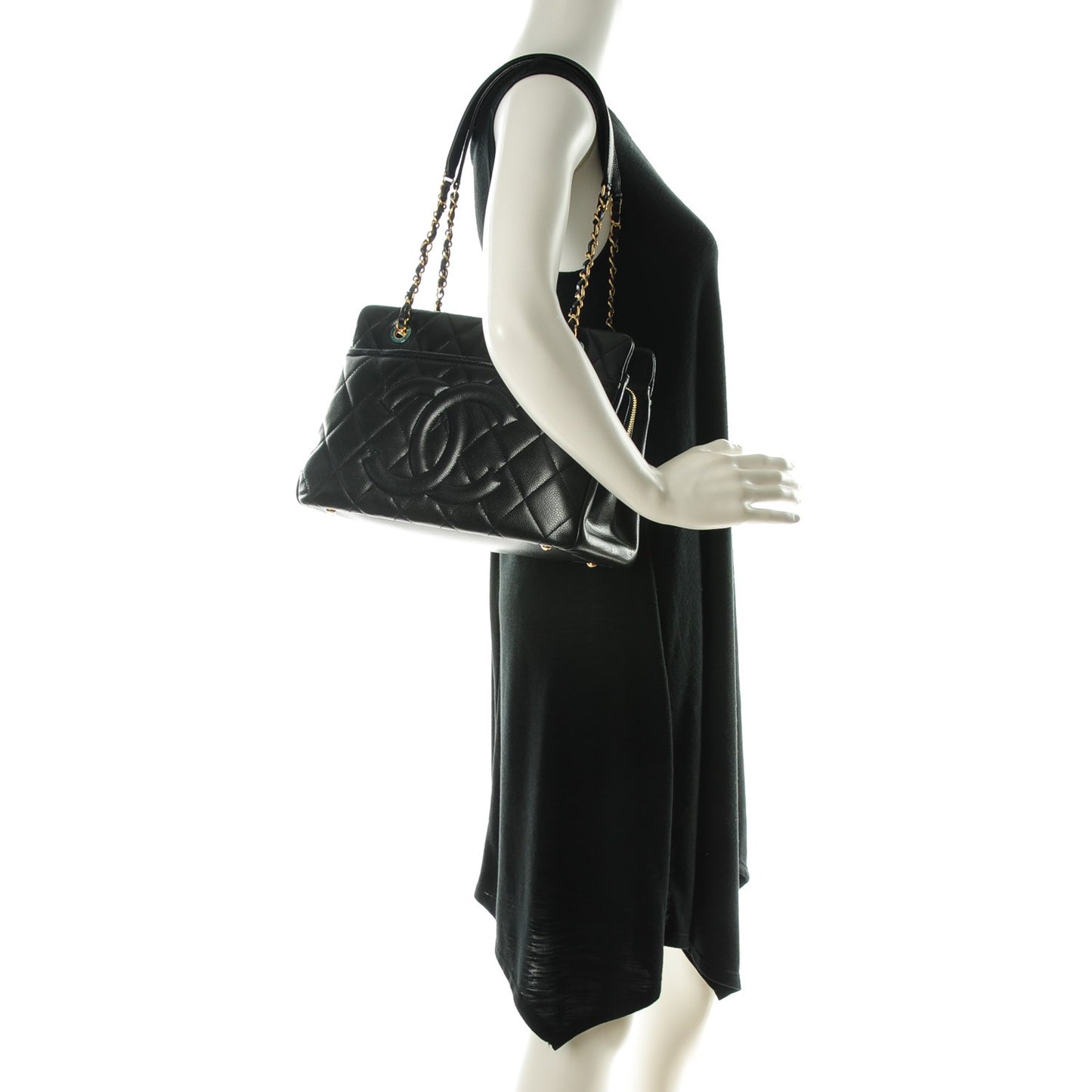 Caviar Quilted CC Timeless Tote Black