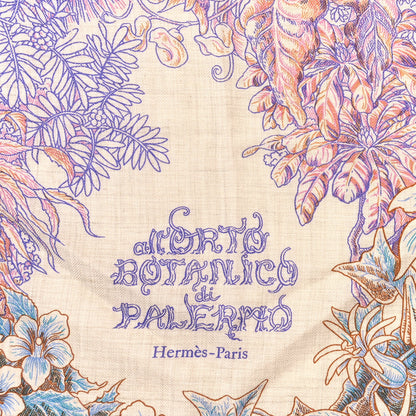 Hermes Cashmere Silk All'Orto Botanico di Palermo 140 Rose Naturel Bleu 3 of 6