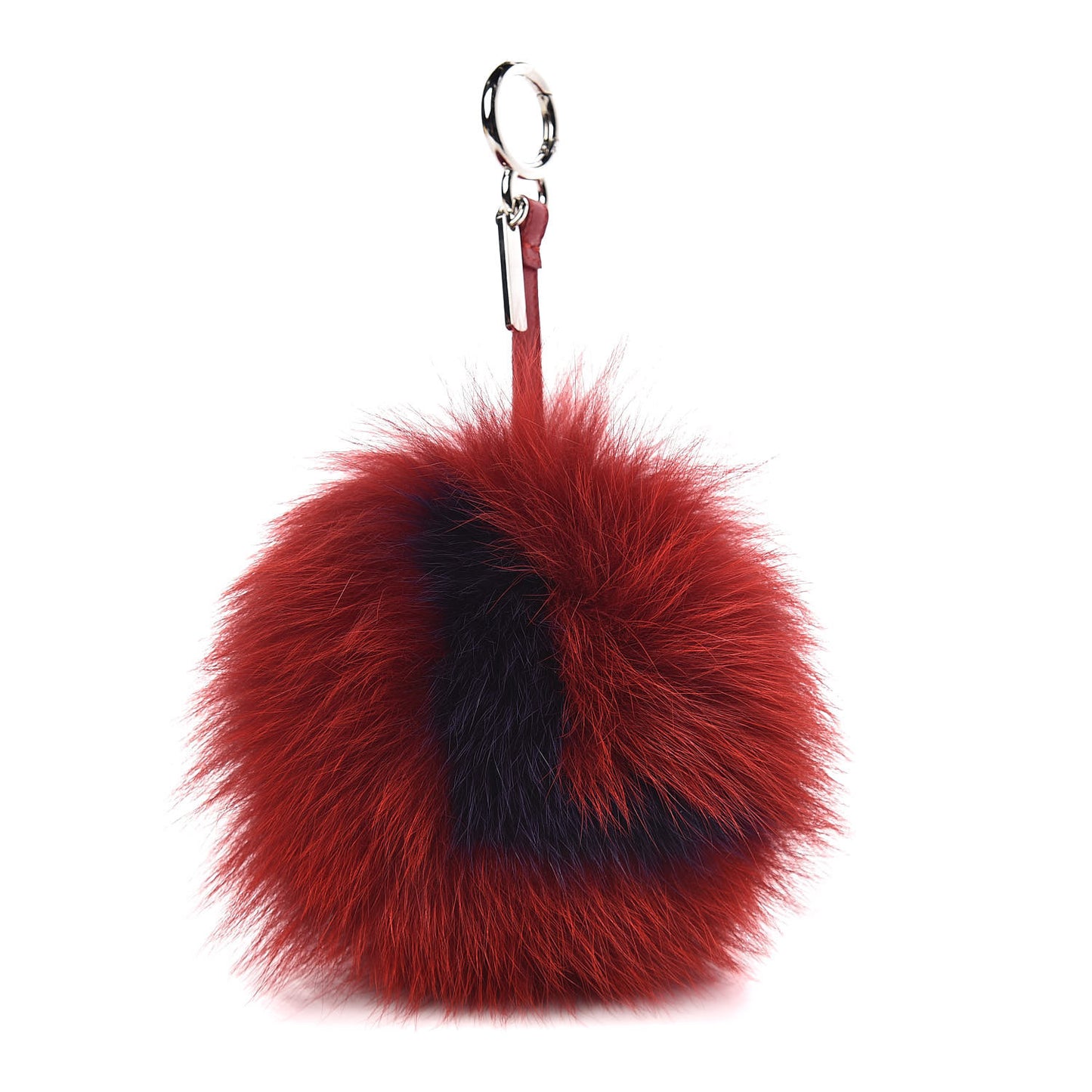 Fox Fur L ABCharm Pom Pom Bag Charm Red Blue