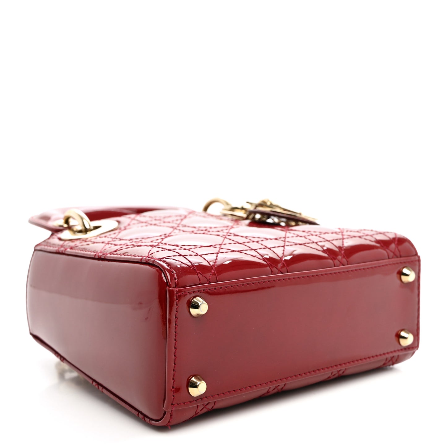 Patent Cannage Mini Lady Dior Red