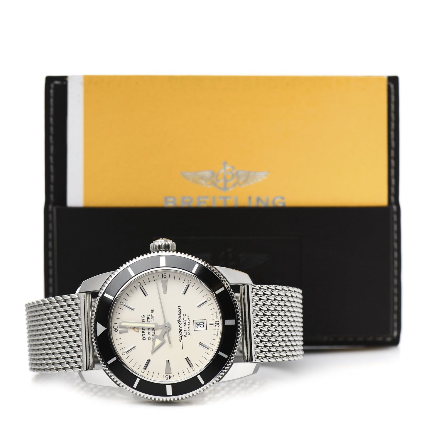 Stainless Steel 46mm Super Ocean Heritage Automatic Watch White A1732024