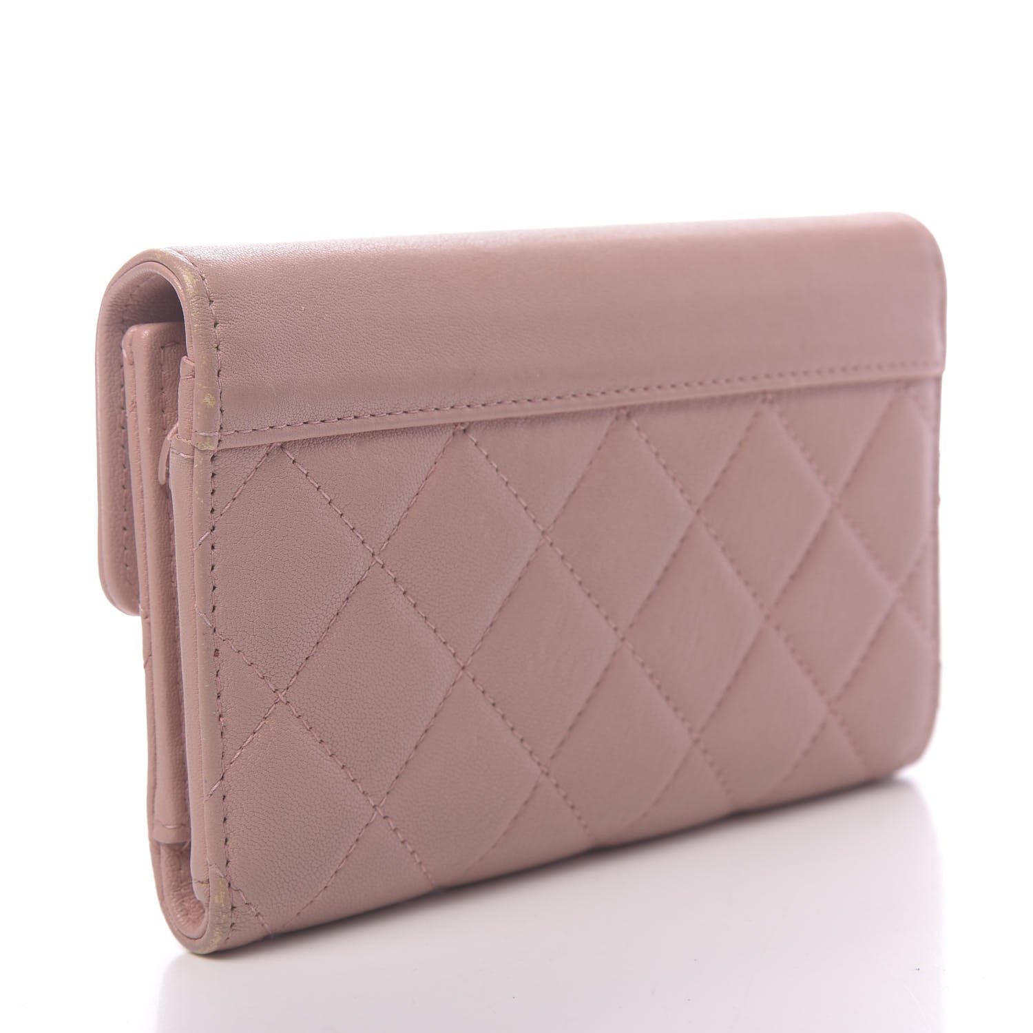 Chanel Lambskin Quilted CC Box Flap Wallet Light Pink 3 of 16