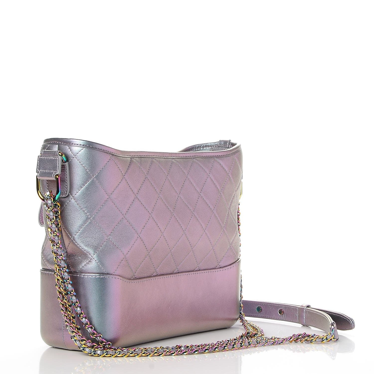 Chanel Iridescent Lambskin Calfskin Quilted Medium Gabrielle Hobo Light Purple 3 of 7