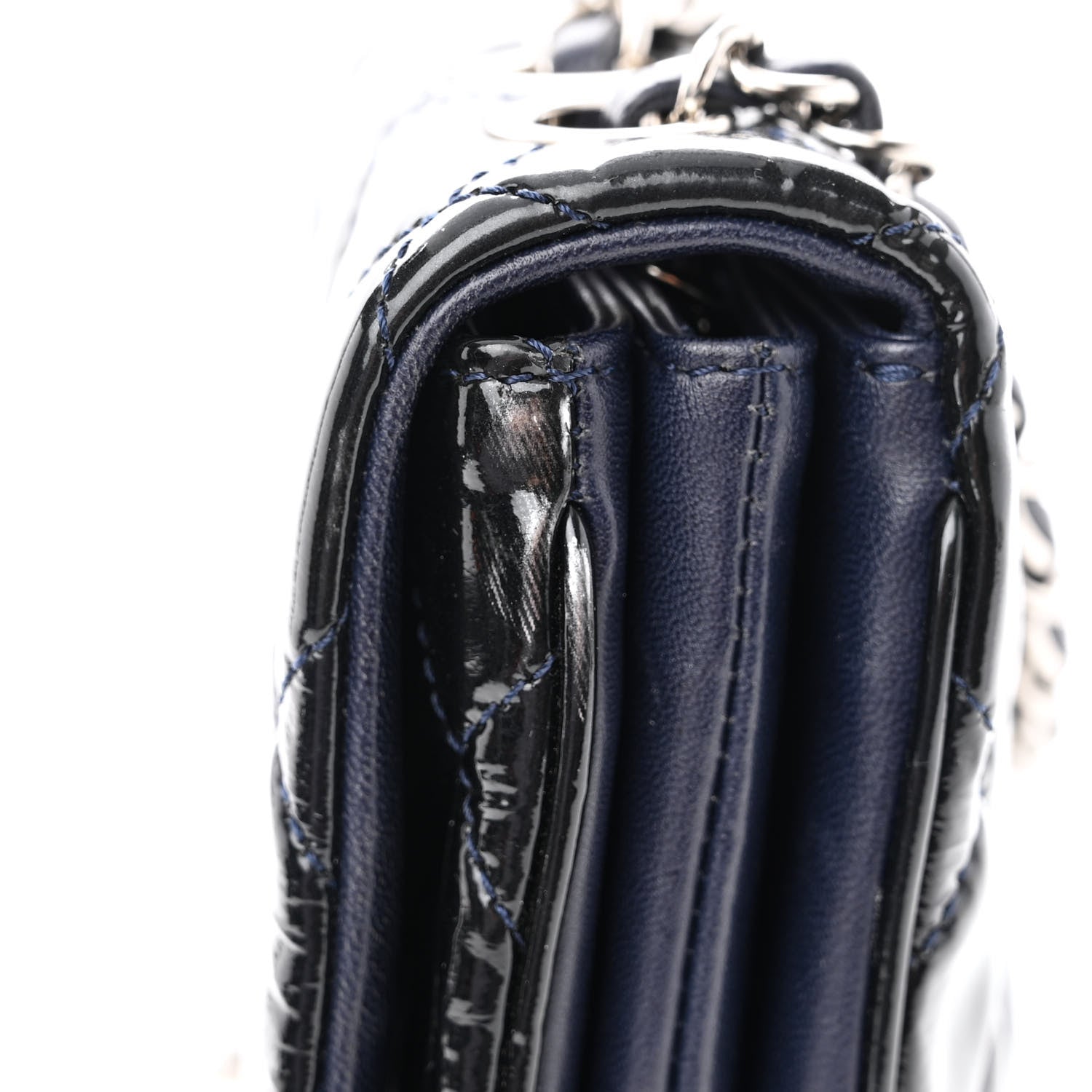 Chanel Patent Quilted 3 Jumbo Flap Navy 12 of 13