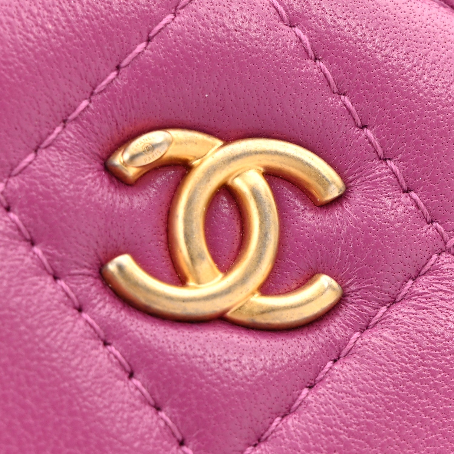 Chanel Lambskin Quilted Round Pearl Crush Clutch With Chain Purple 13 of 13