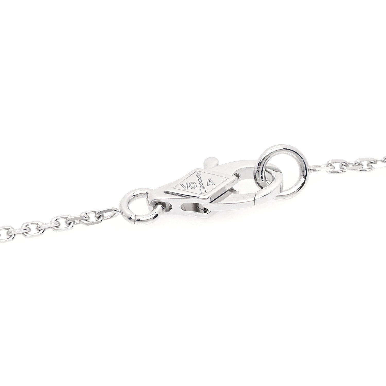 Van Cleef & Arpels 18K White Gold Diamond Mini Frivole Pendant Necklace 5 of 8