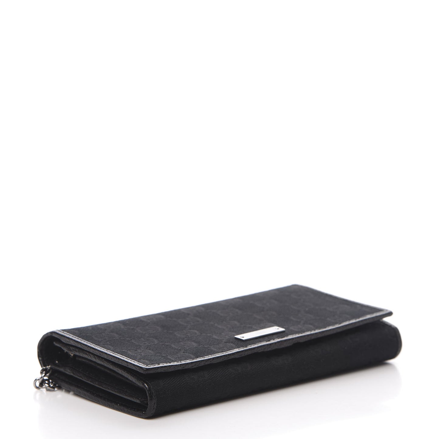 Monogram Metal Bar Chain Wallet Black