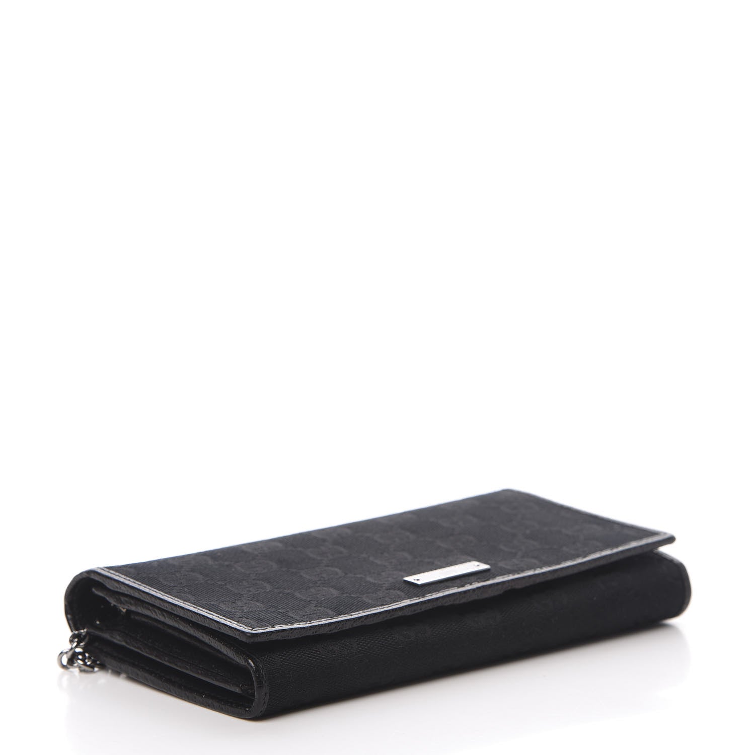 Gucci Monogram Metal Bar Chain Wallet Black 4 of 13
