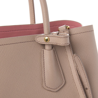 Prada Saffiano Cuir Medium Double Bag Cammeo Rosa 14 of 16