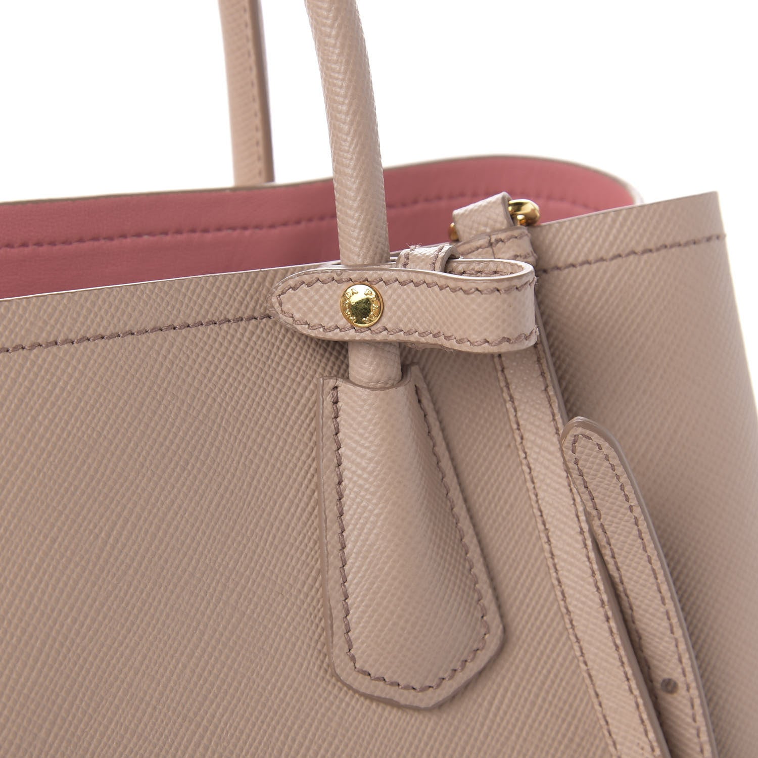 Prada Saffiano Cuir Medium Double Bag Cammeo Rosa 14 of 16