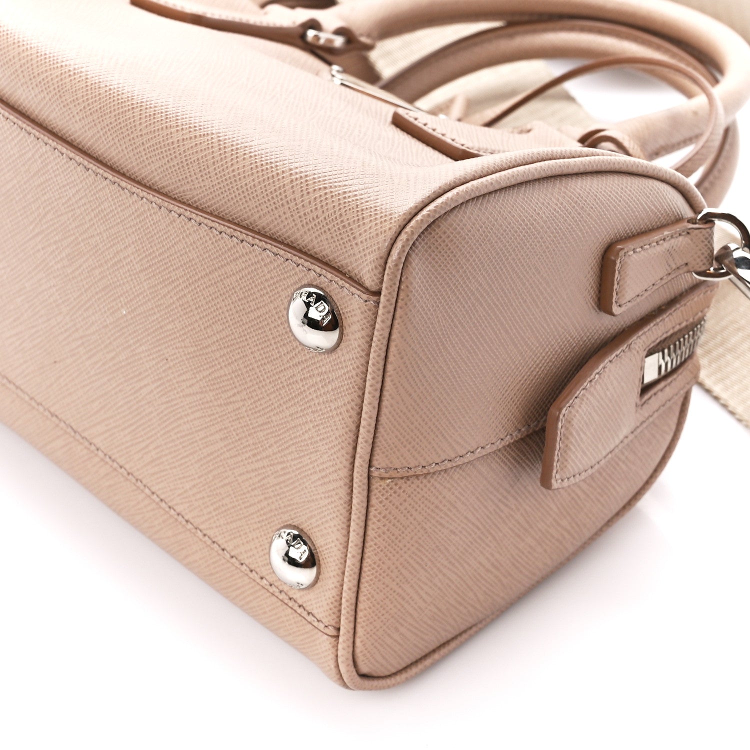 Prada Saffiano Lux Re-Edition 2005 Top Handle Crossbody Bag Cammeo 13 of 13