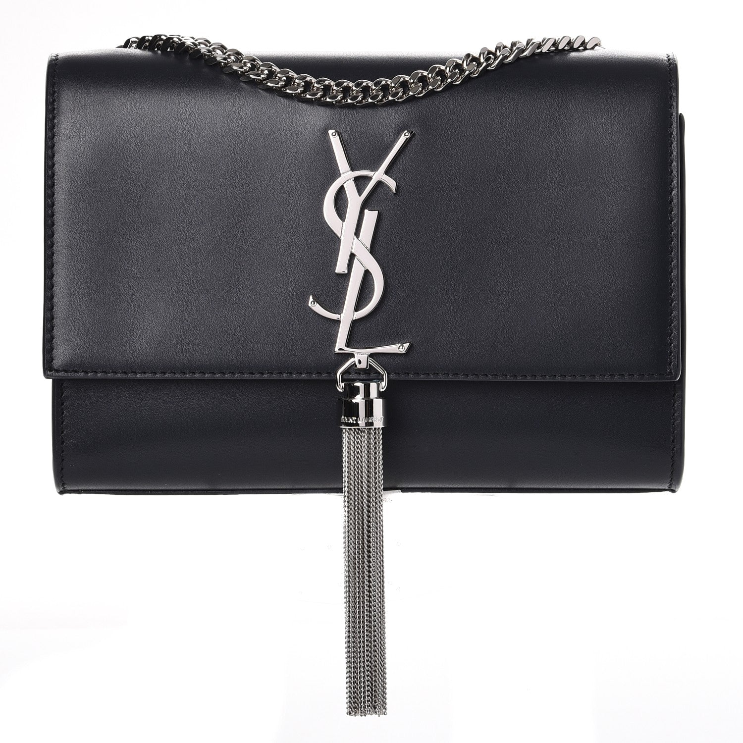 Saint Laurent Calfskin Medium Classic Monogram Kate Tassel Satchel Coal 1 of 6