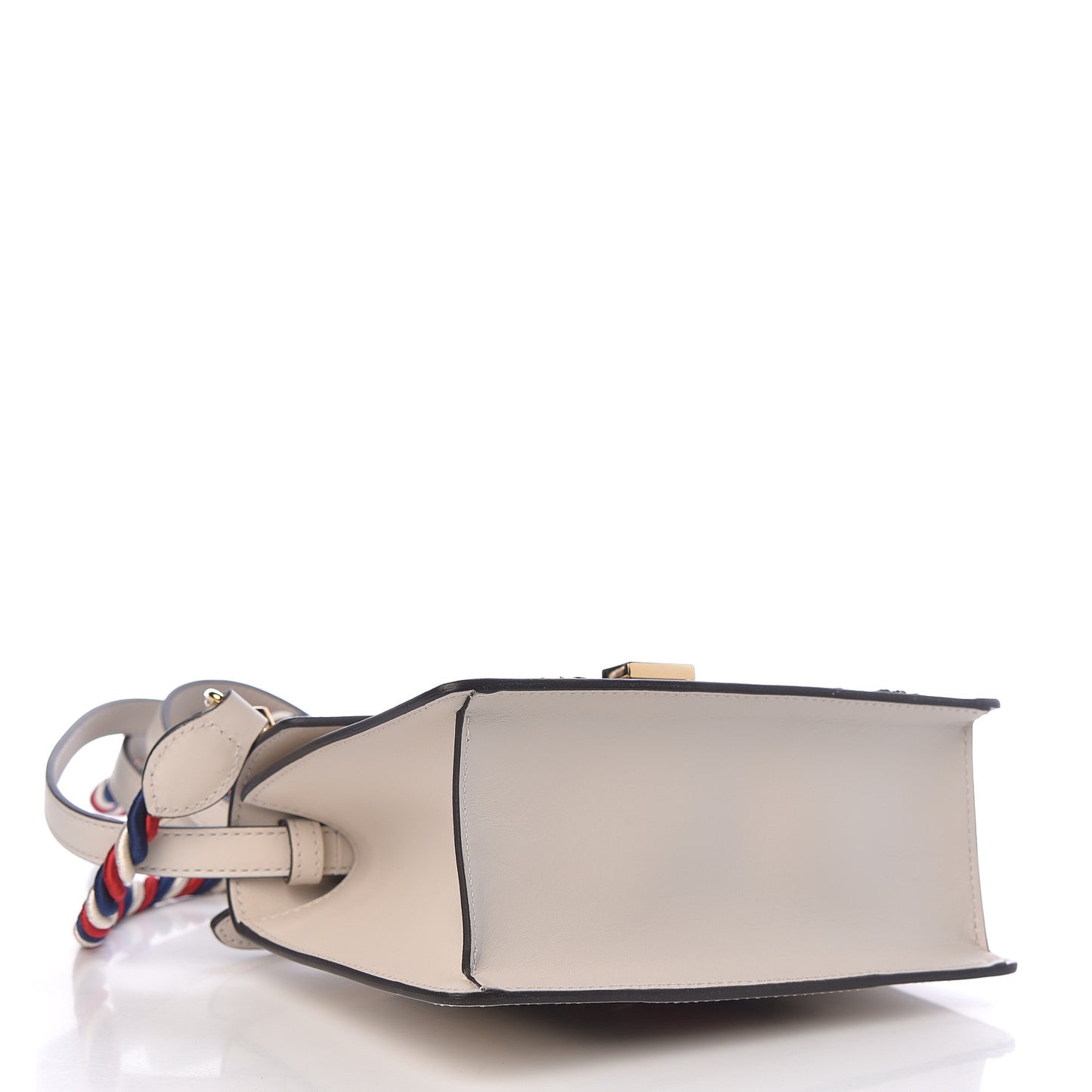 Calfskin Embroidered Mini Sylvie Top Handle Bag White