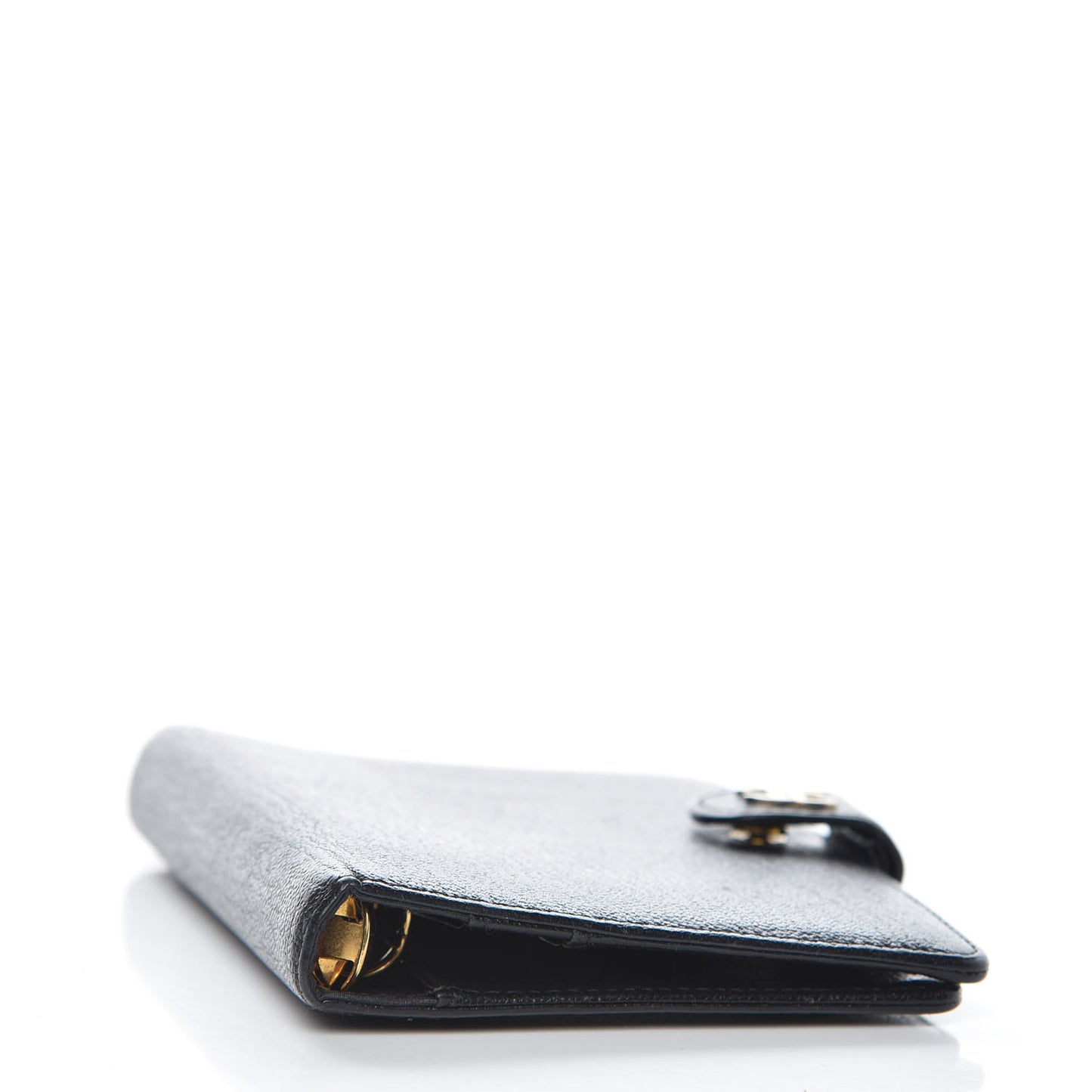 Goatskin Small Ring Agenda Planner Black