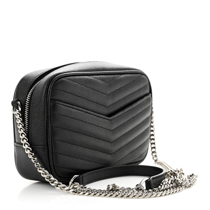 Saint Laurent Grain De Poudre Matelasse Monogram Mini Lou Camera Bag Black 3 of 11