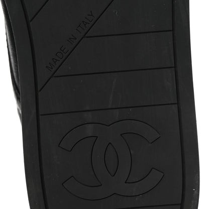 Chanel Lambskin Logo Strap Sneakers 40 Black 7 of 10
