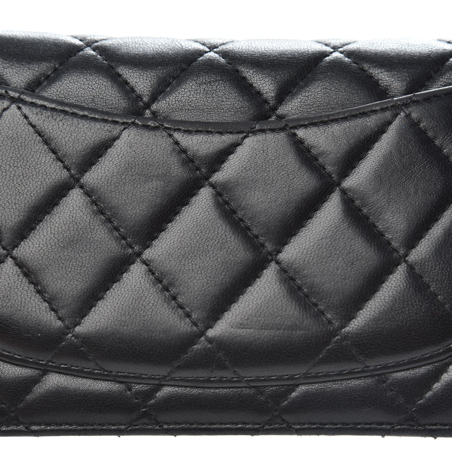 Lambskin Quilted Yen Wallet Black