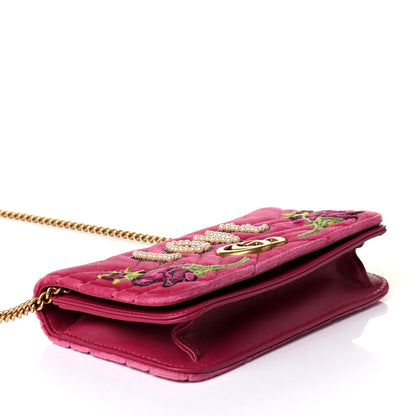 Gucci Velvet Matelasse Love Embroidered GG Marmont Mini Bag Light Raspberry Rose 3 of 6