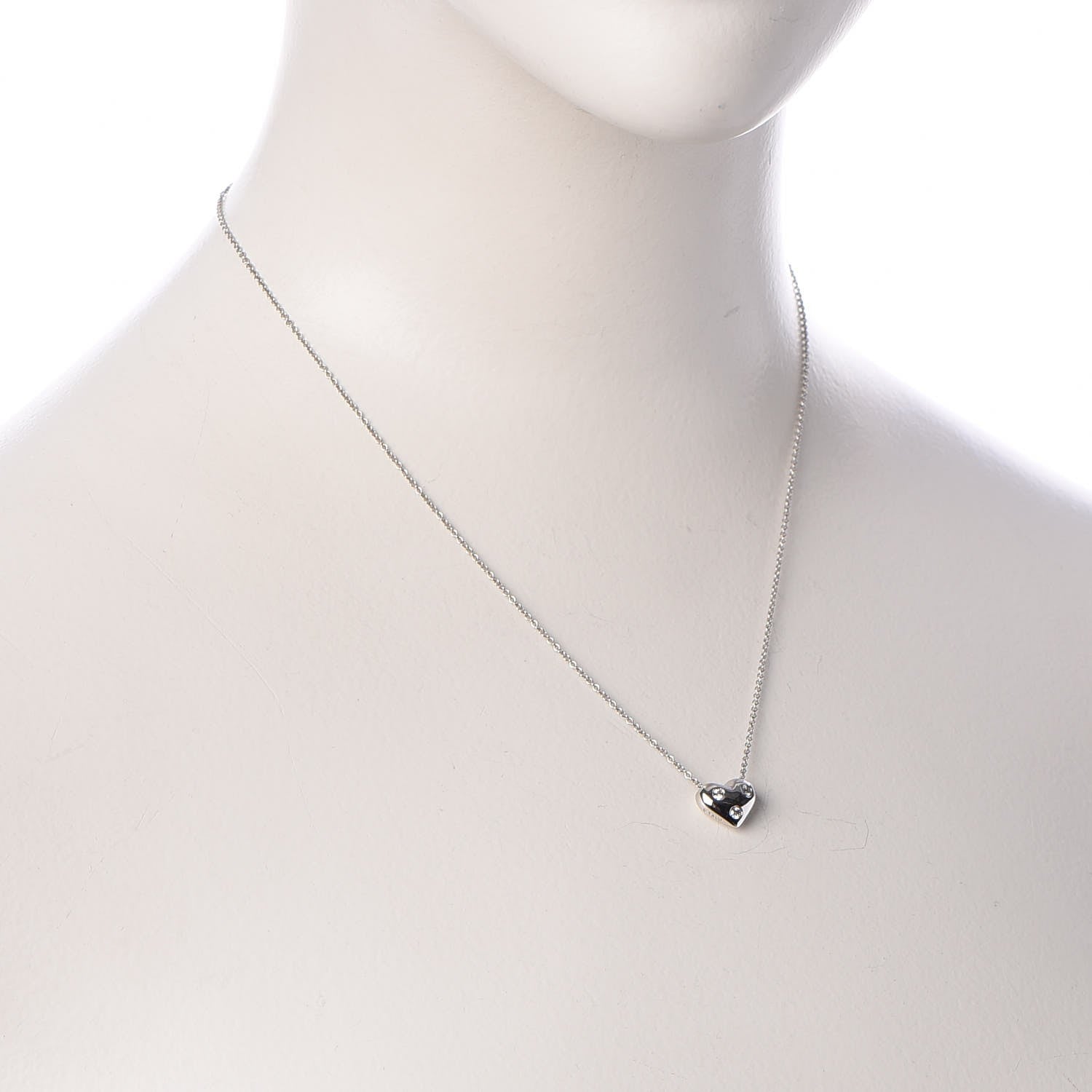 Tiffany Platinum Diamond Etoile Heart Pendant Necklace 2 of 6