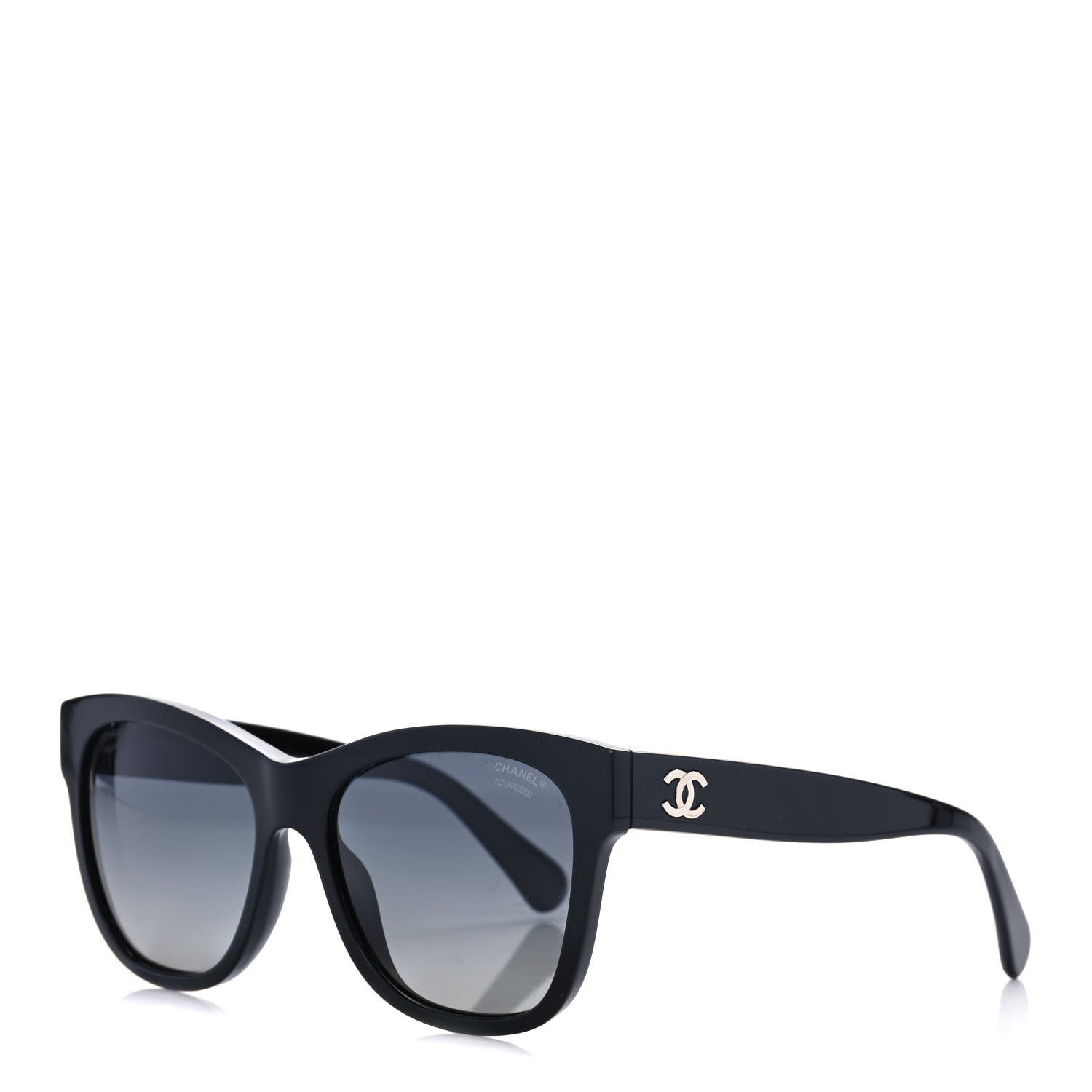 Chanel Acetate Polarized Square CC Sunglasses 5380 Black 1 of 8