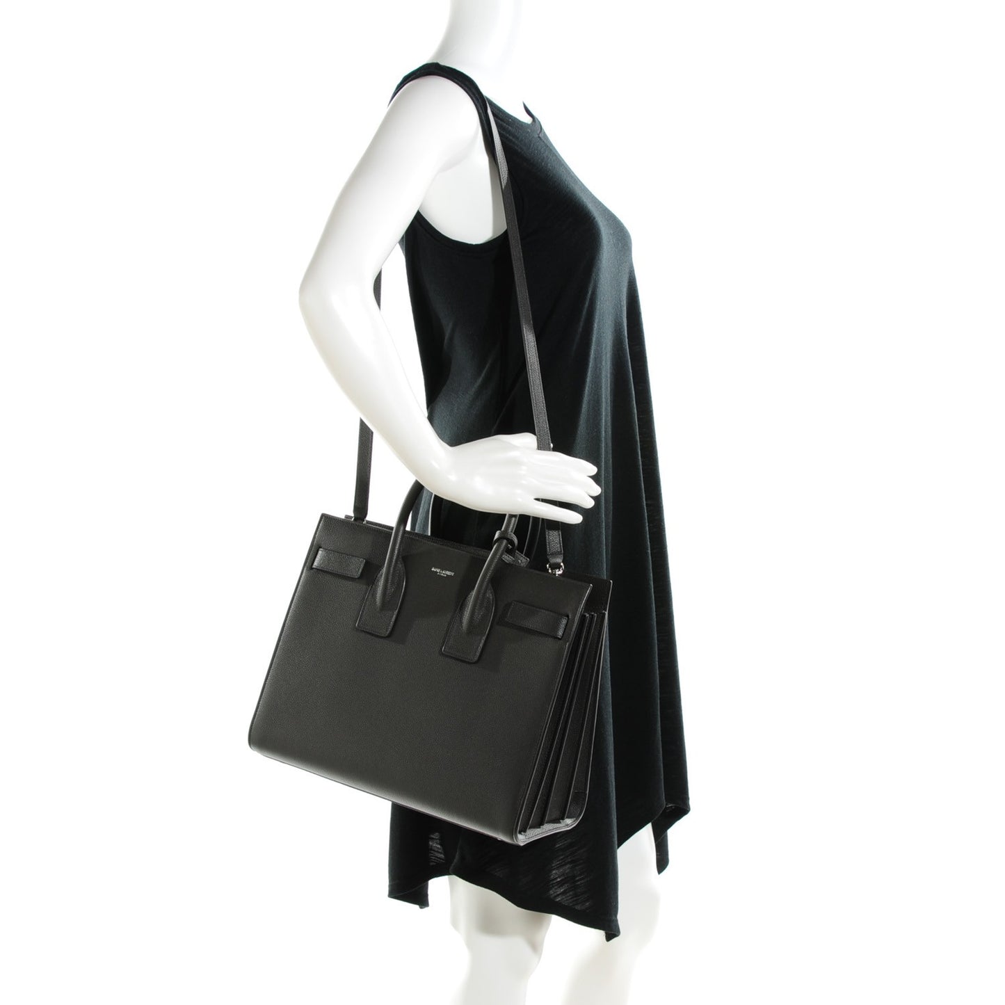 Grained Calfskin Small Sac De Jour Anthracite