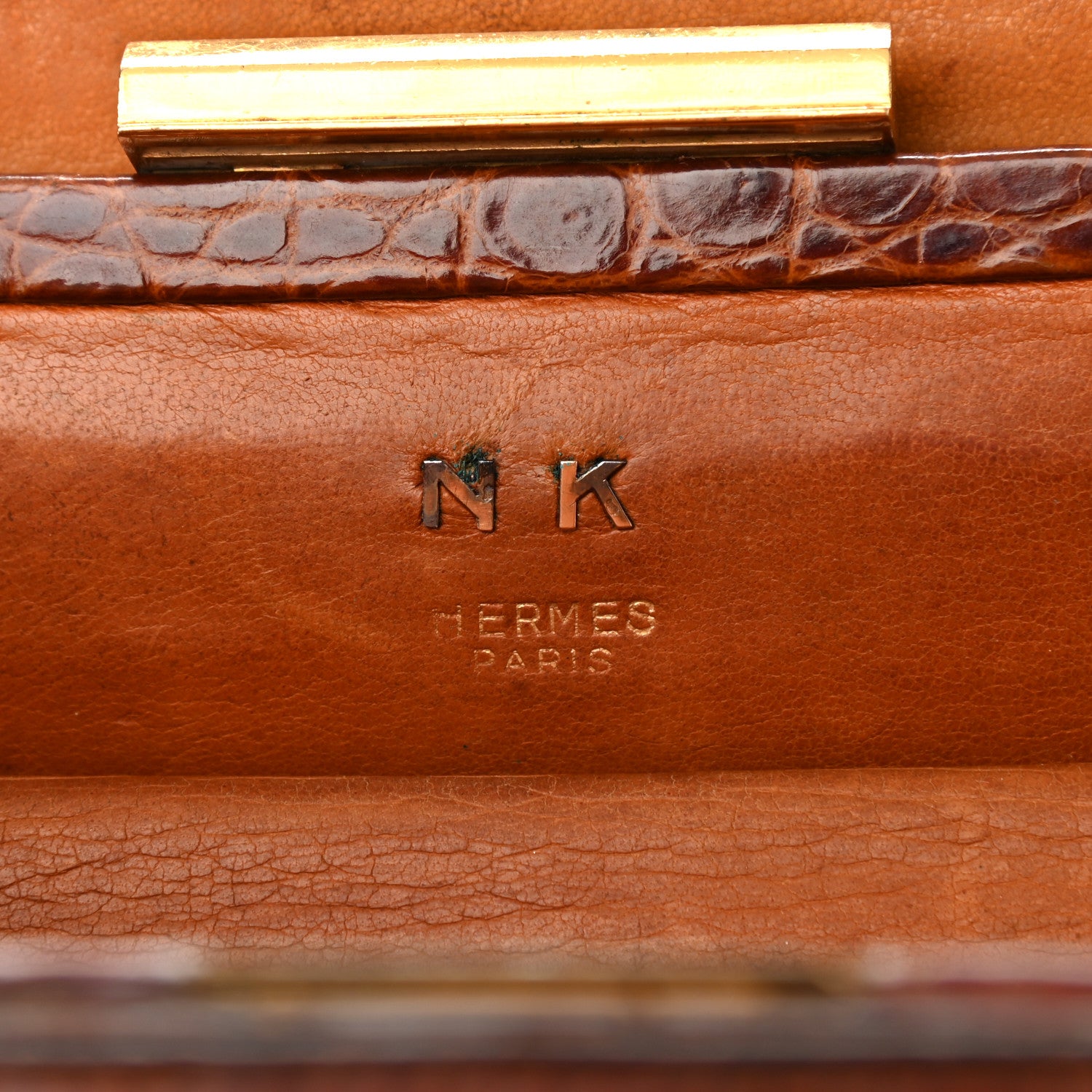 Hermes Shiny Crocodile Sac Pullman Havane 6 of 13
