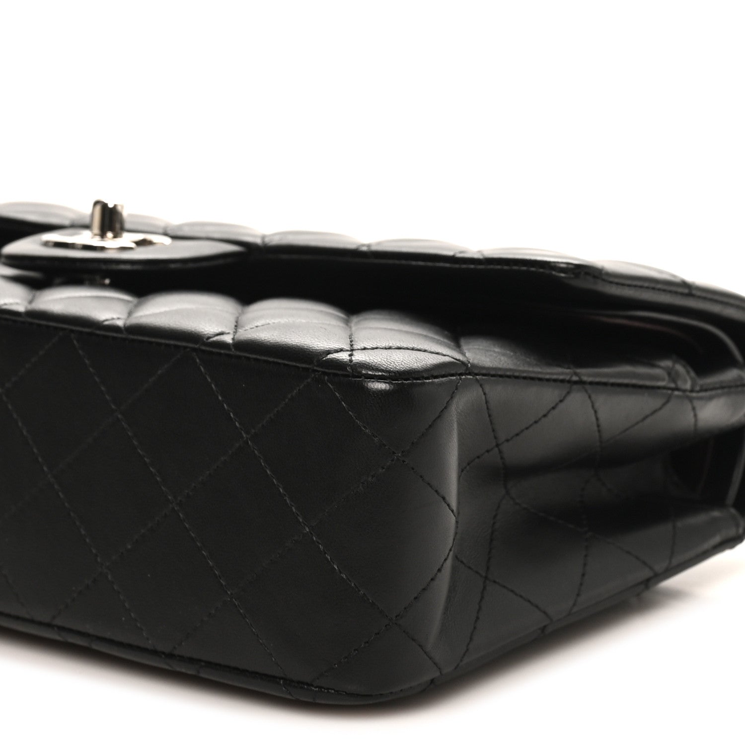 Chanel Lambskin Quilted Medium Double Flap Black 10 of 11