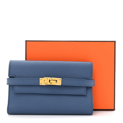 Hermes Epsom Medium Kelly Wallet Bleu Agate 9 of 9