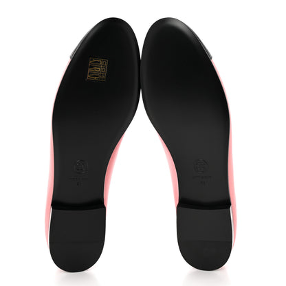 Chanel Lambskin Cap Toe CC Ballerina Flats 41 Coral Black 5 of 11